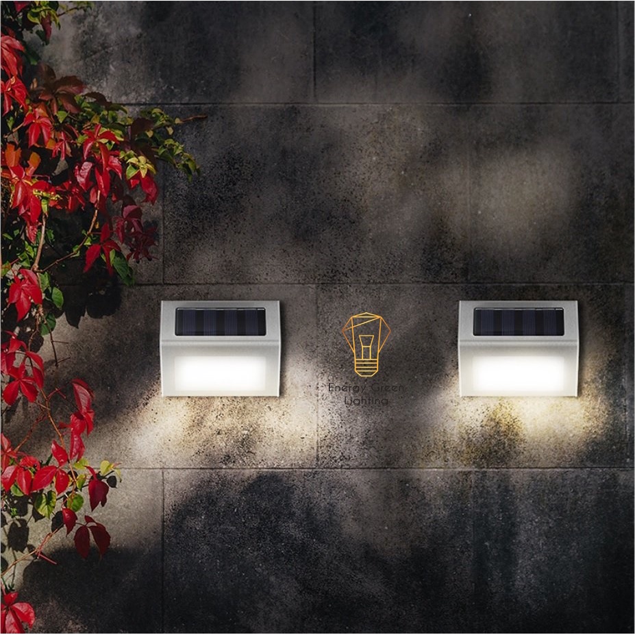 Đèn Led Gắn Tường,Cầu Thang Energy Green Lighting  - Sử Dụng Năng Lượng Mặt Trời MT-48 - Chống Nước IP65 - Ánh Sáng Trắn