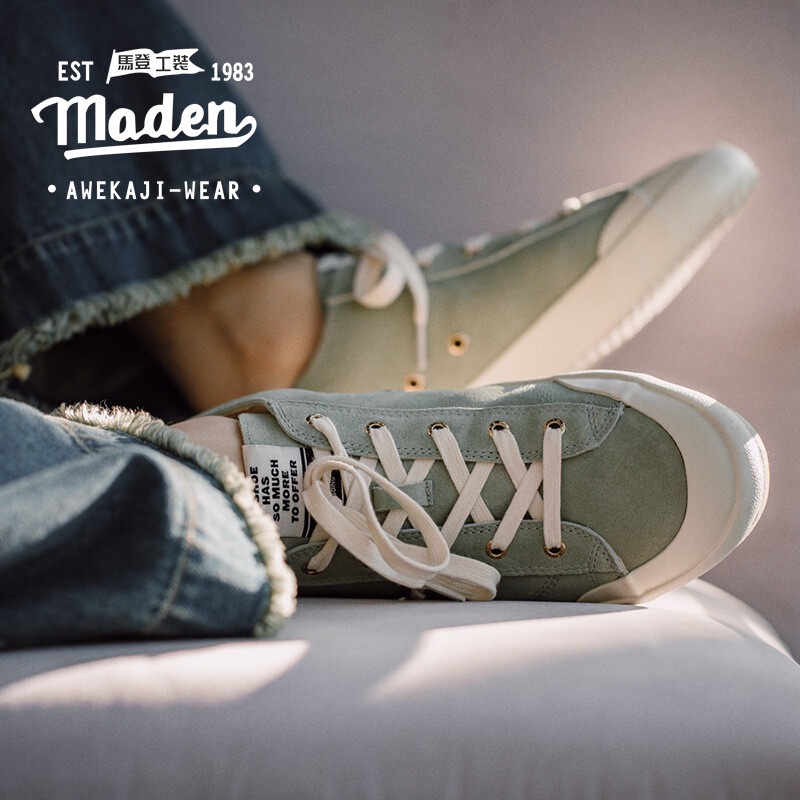 Giày thể thao MADEN da lộn cổ thấp thời trang cho nam