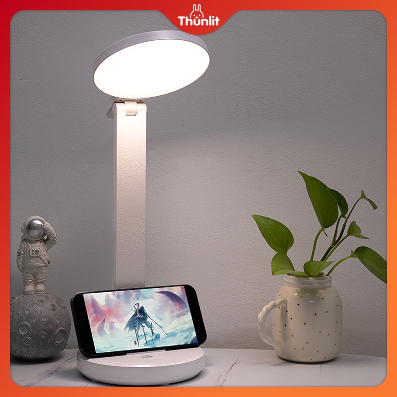 Đèn bàn học Thunlit bảo vệ mắt 2000mAh có thể sạc lại 3 nhiệt độ màu có thể điều chỉnh vùng ánh sáng lớn