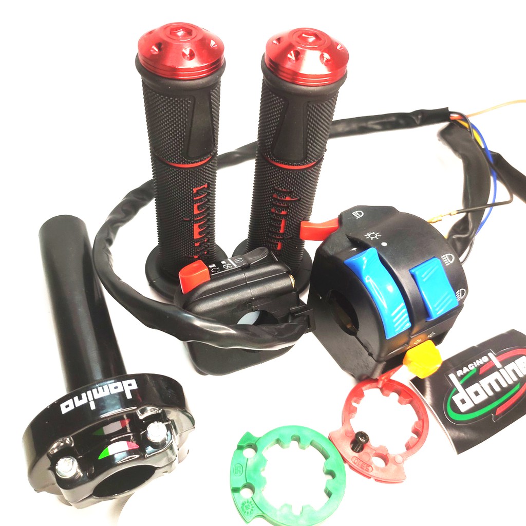 Combo cùm tăng tốc Domino + cùm công tắc Fz + cùm On Off + bao tay Domino