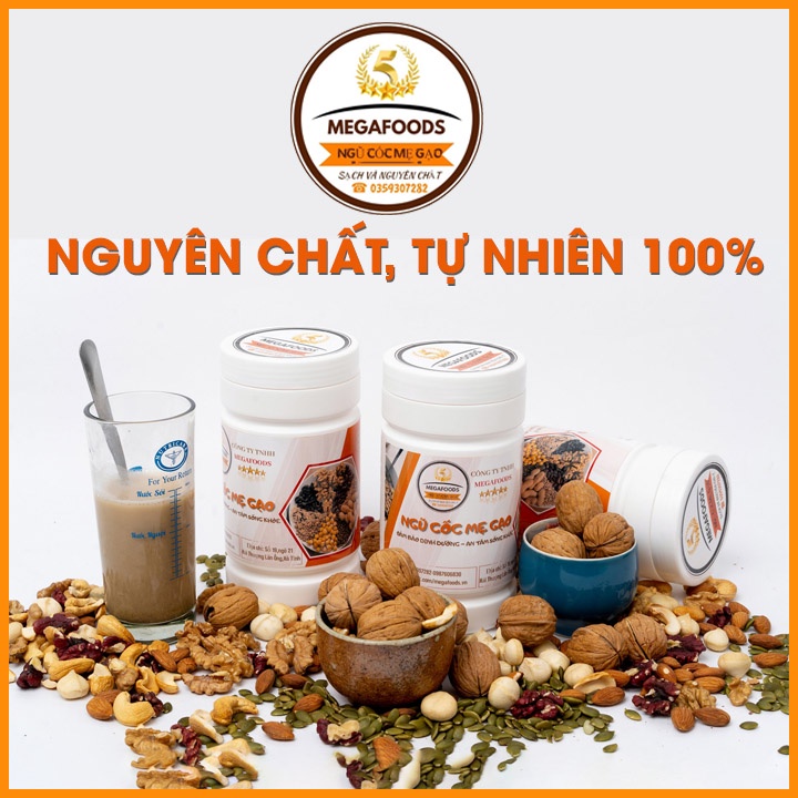 Bột Ngũ Cốc Ăn Dặm Cho Bé MegaFoods Nhiều Loại Hạt Nguyên Chất 100% Dinh Dưỡng Kích Thích Vị Giác Của Bé BNCAD01