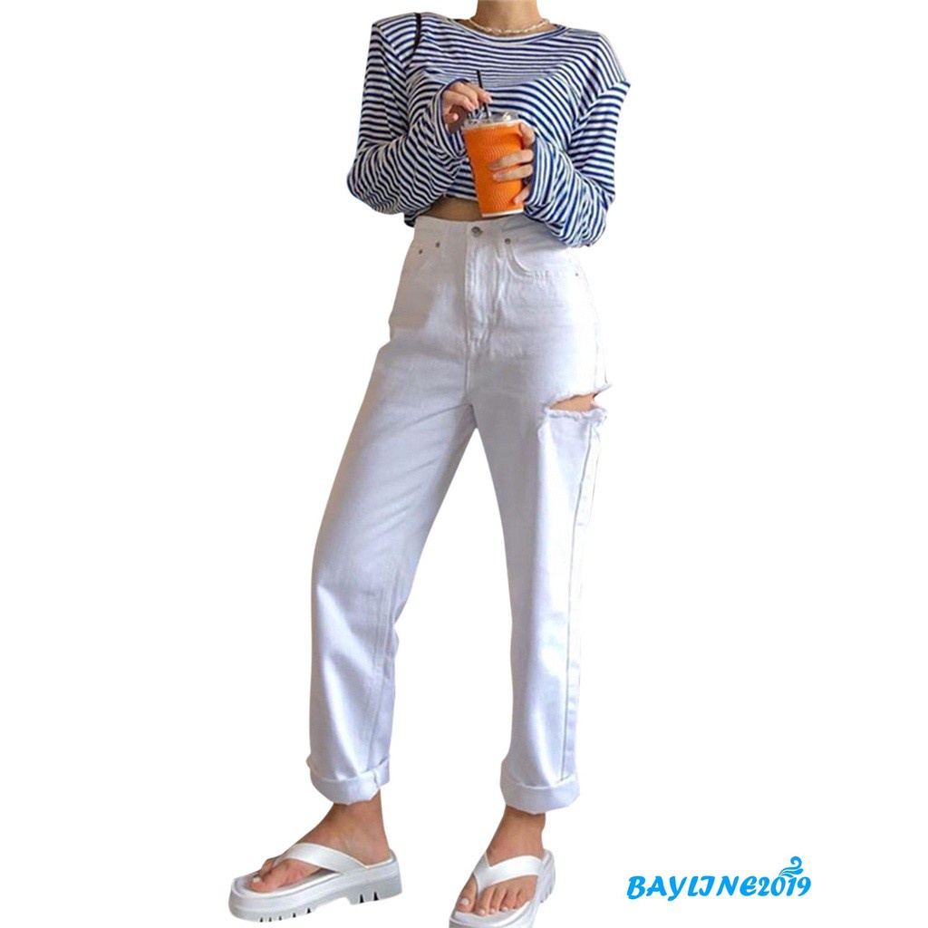 Quần Jeans Nữ Lưng Cao Ống Rộng Màu Sắc Thời Trang | BigBuy360 - bigbuy360.vn