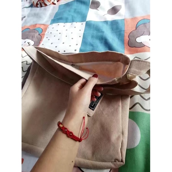 Túi đeo chéo cỡ lớn vải tike ulzzang Hàn Quốc (không điều chỉnh được chiều dài quai)