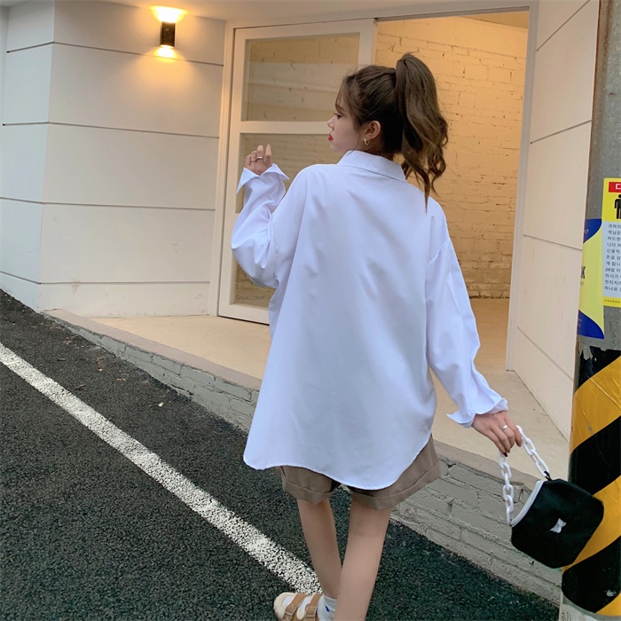 Áo Sơ Mi Nữ Dài Tay Cổ Bẻ Form Rộng Thời Trang Hàn Mới