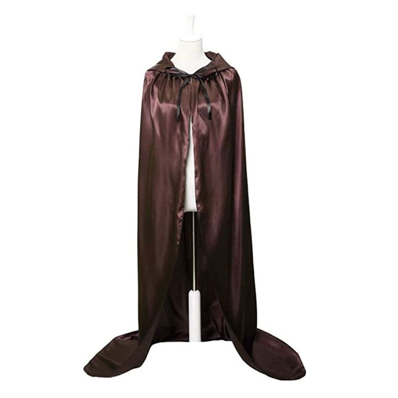 Wmmb Áo Choàng Satin Trùm Đầu Màu Trơn Hóa Trang Phù Thủy Quỷ Ma Cà Rồng / Giáng Sinh /