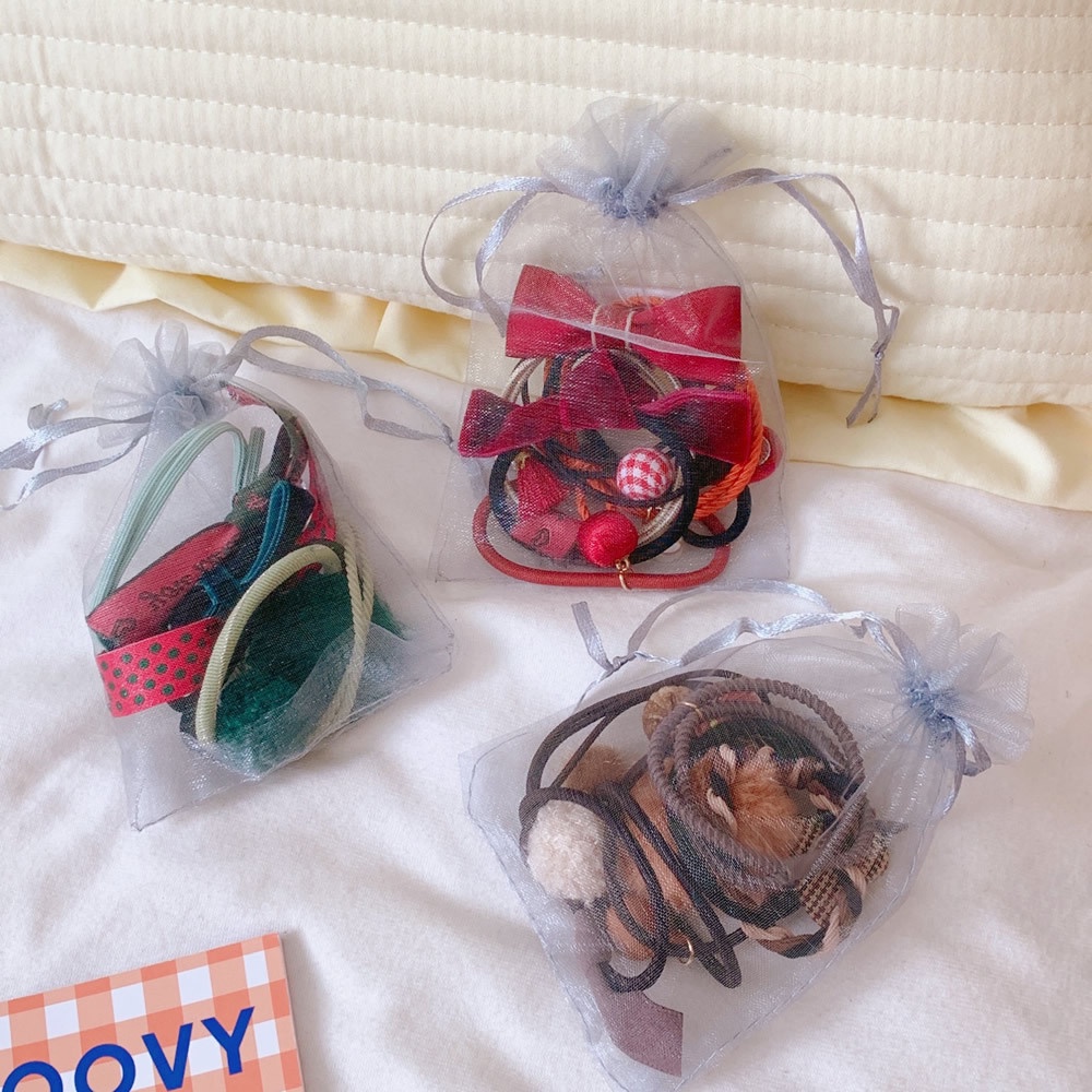 Set 7 dây cột tóc Hàn Quốc theo tone màu nhiều mẫu mã xinh xắn cho nữ