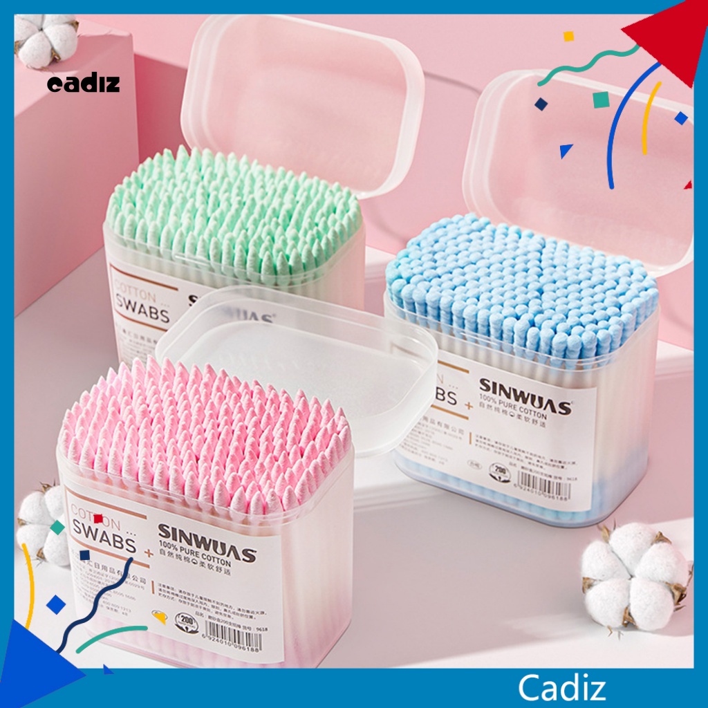Hộp 1 Hộp 200 / 300 Tăm Bông Hai Đầu Chất Lượng Cao