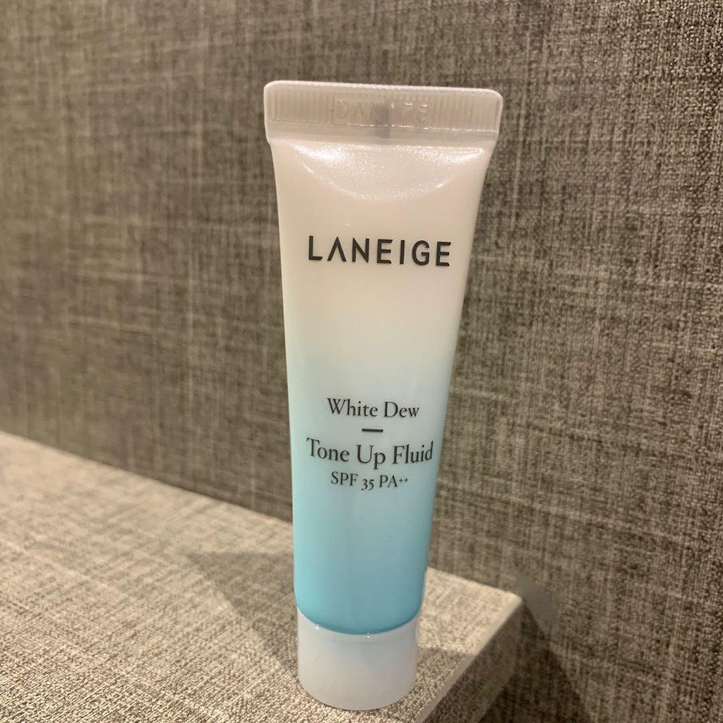 Bộ đôi dưỡng trắng Laneige White Dew ToneUp Fluid 10ml & Laneige White Dew Milky Cleanser 10ML