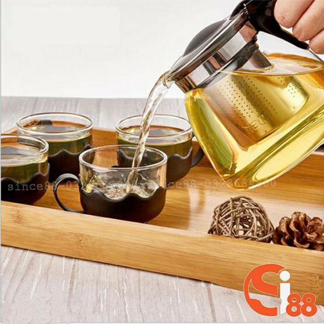 Bộ Ấm Trà Thủy Tinh 5 Món 1000ml