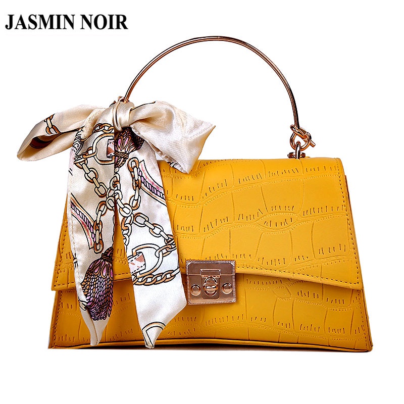 Túi Xách JASMIN NOIR Họa Tiết Da Cá Sấu Phong Cách Retro Thiết Kế Đơn Giản Cho Nữ