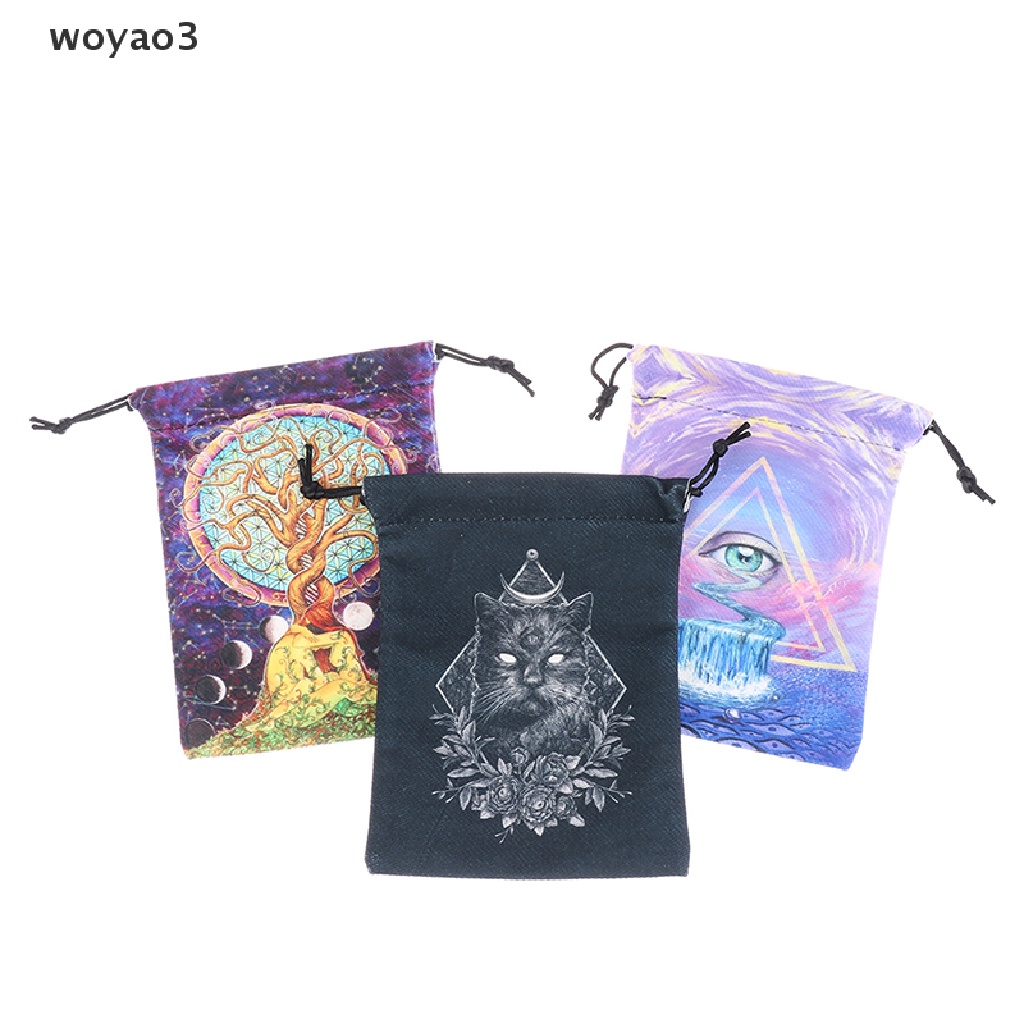 Túi Dây Rút Đựng Bài Tarot 13x18cm Hai Mặt Bằng Vải Nhung In Họa Tiết Xinh Xắn