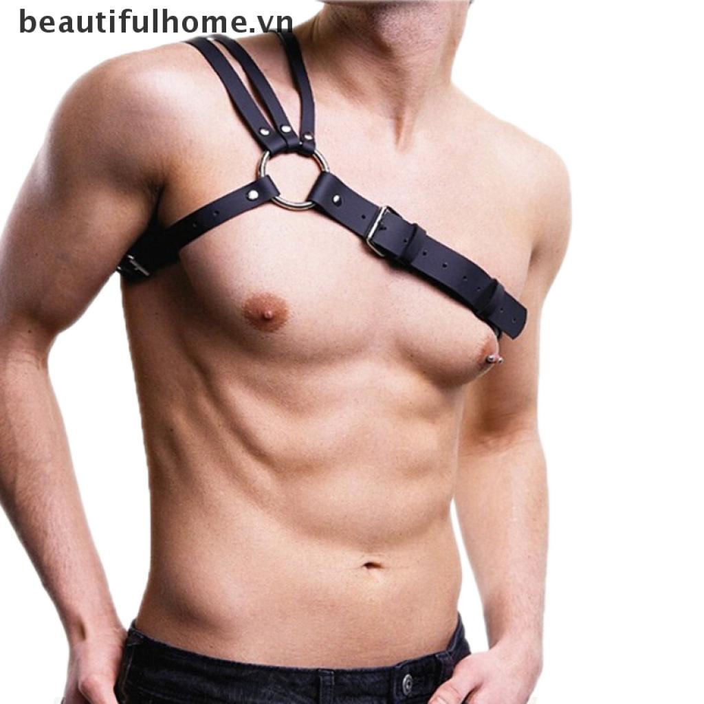 Dây Đeo Ngực Giả Da Có Thể Điều Chỉnh Trang Trí Đinh Tán