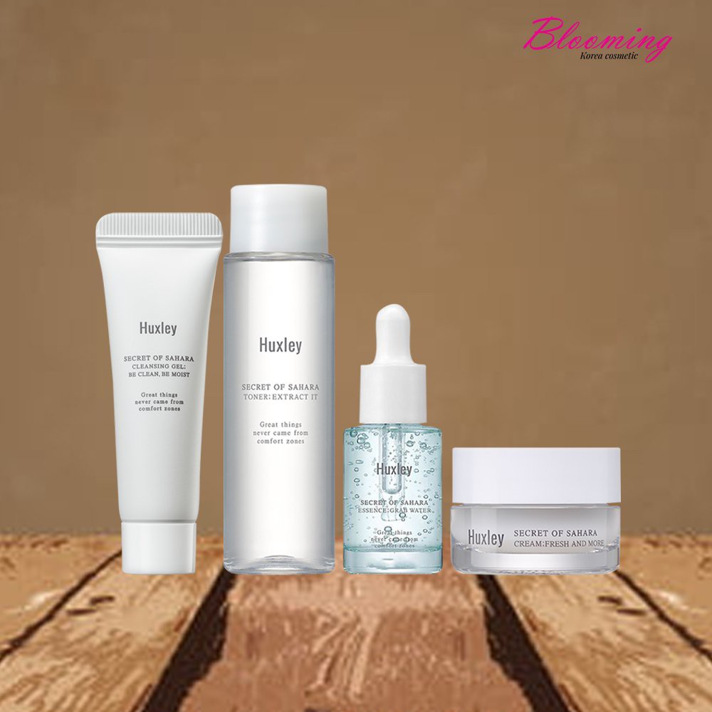 [HB Gift] Gel Rửa Mặt Huxley Cleansing Gel + Bộ Kit Dưỡng Ẩm, Tái Tạo Da, Phục Hồi Da Huxley Hydration Trio Set 4 Item