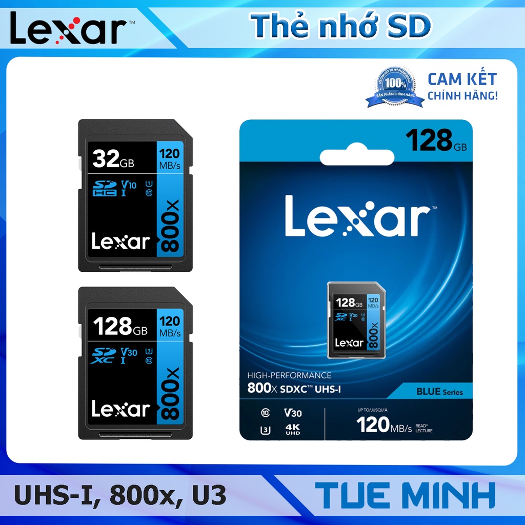 Thẻ nhớ Lexar High-Performance 800x SDHC/SDXC UHS-I