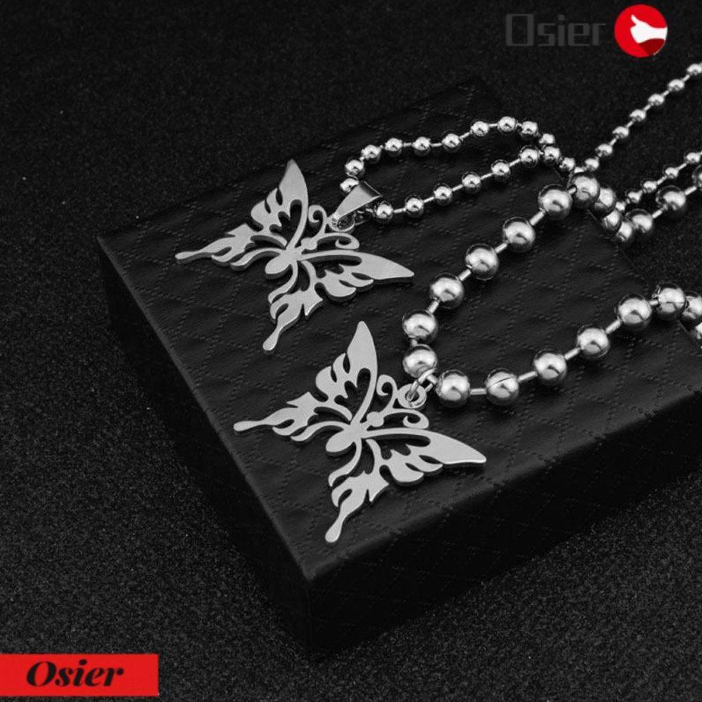 Vòng cổ Mặt Hình Bướm Bằng Thép Không Gỉ Phong Cách Gothic Rock 1