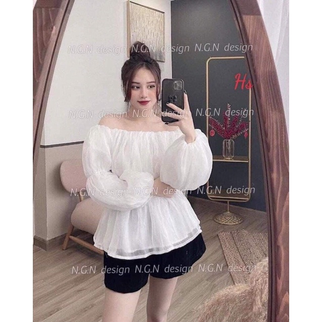 Sét trễ vai tơ bóng quần đùi đen HSU1