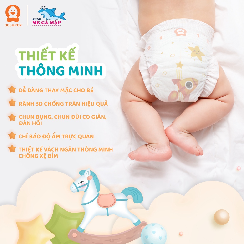 Tã/Bỉm Besuper Dán/Quần Organic Chuẩn Châu Âu Cao Cấp Cho Bé S56/M48/L46/XL44/XXL42/XXXL40