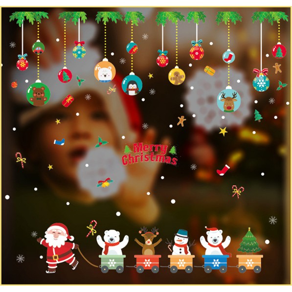 Decal dán tường Noel - Rèm dây Đoàn Xe giáng sinh