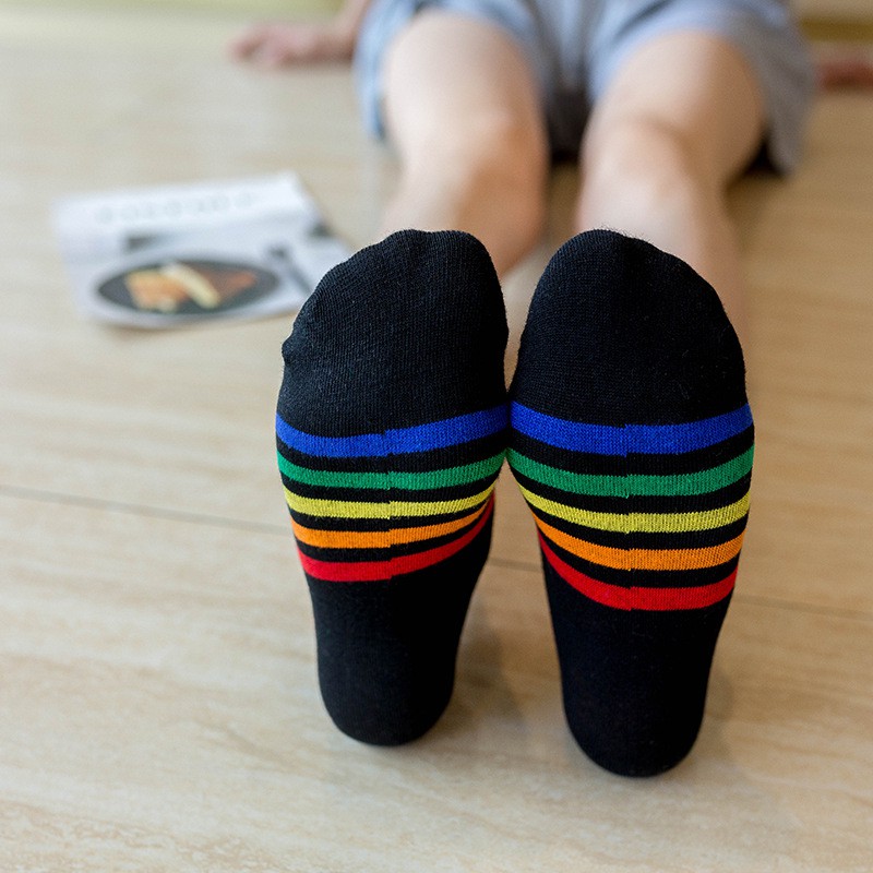 Đôi Vớ cotton HọA TiếT CầU VồNg Dễ Thương ThờI Trang Cho Nữ