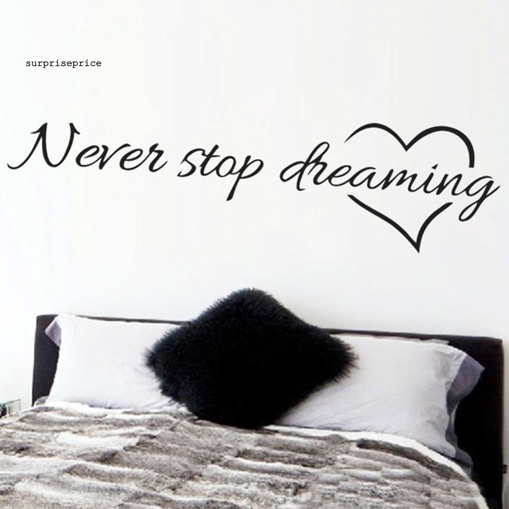 Nhãn dán tường chữ &quot;Never Stop Dreaming&quot;