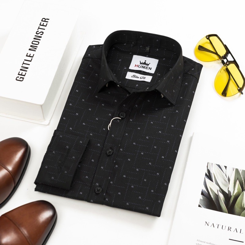 Sơ Mi Nam Công Sở Hoạ Tiết Chấm Nhỏ Lạ Mắt-Sang Trọng-Chất Chống Nhăn-Chống Xù-100% Ảnh Shop Chụp