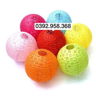 Combo 20 bộ đèn lồng ánh sáng xuyên qua size 25cm, kèm tay cầm, đèn led,thêm 40c đèn led
