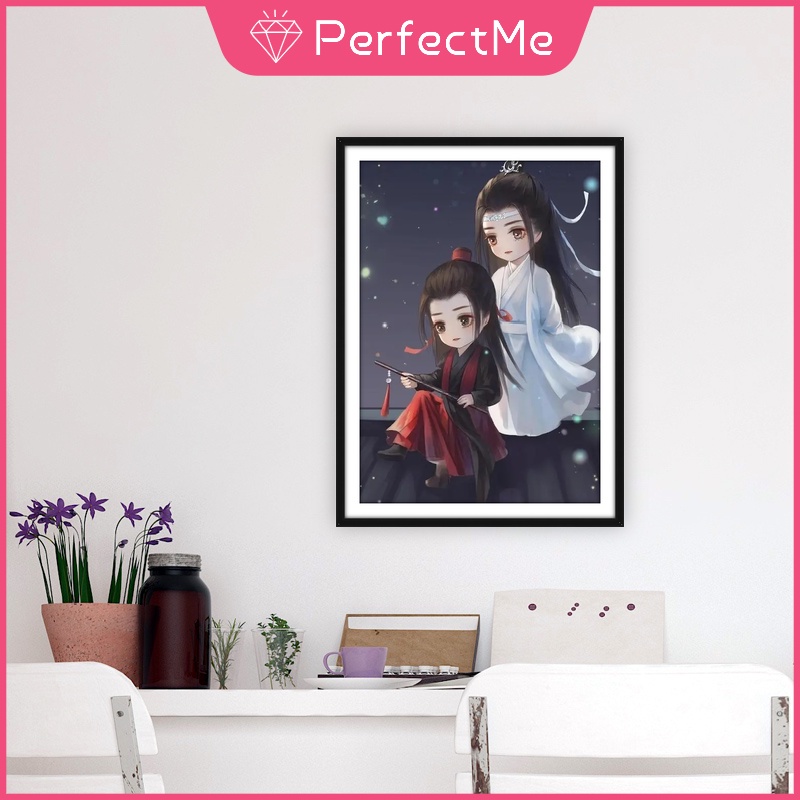 Tranh Đính Đá 5D Tự Làm Hình Wang Yibo Xiao Zhan Hoạt Hình Bo Jun Yi Xiao