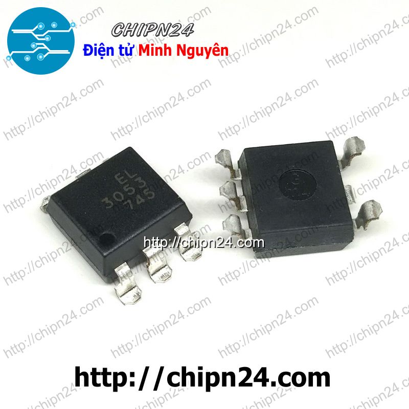 [2 CON] IC EL3053 SOP-6 Đen (SMD Dán) MOC3053S MOC3053 EL3053S EL 3053)