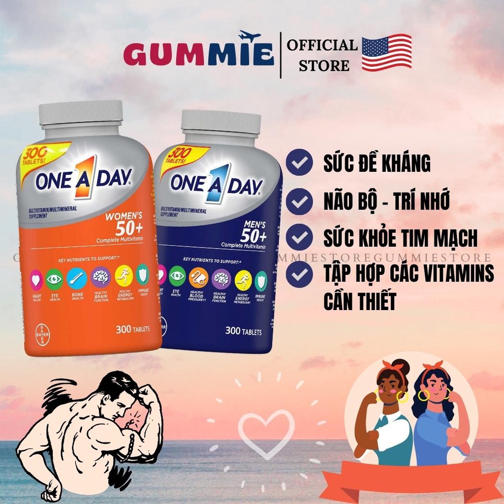 Vitamin tổng hợp One a day’s men and women Multivitamin trên 50 tuổi của Mỹ (date 2023)