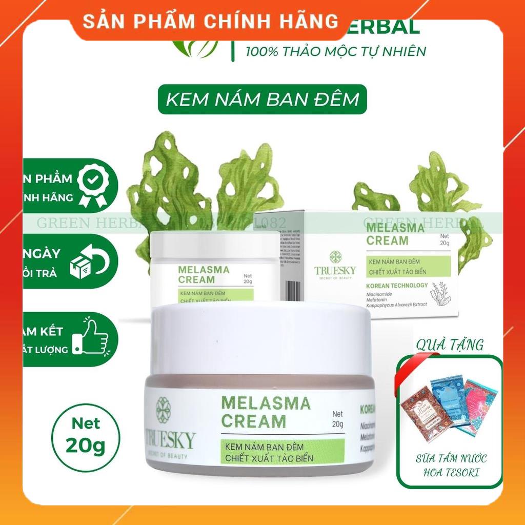 Kem Nám Tàn Nhang Ban Đêm Melasma Cream Truesky 20g Chiết Xuất Tảo Biển Mờ Nám Ngăn Ngừa Nám Hiệu Quả KN1 GreenHerbal