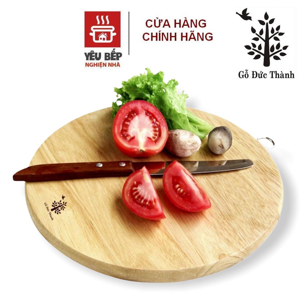 Thớt Gỗ Đức Thành Hình Tròn Có Khoen Treo, Chất lượng gỗ cao su tự nhiên - Lựa chọn an toàn cho gia đình bạn