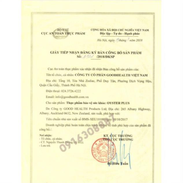 Tinh chất hàu Good Health Oyster Plus tăng cường sinh lý nam giới
