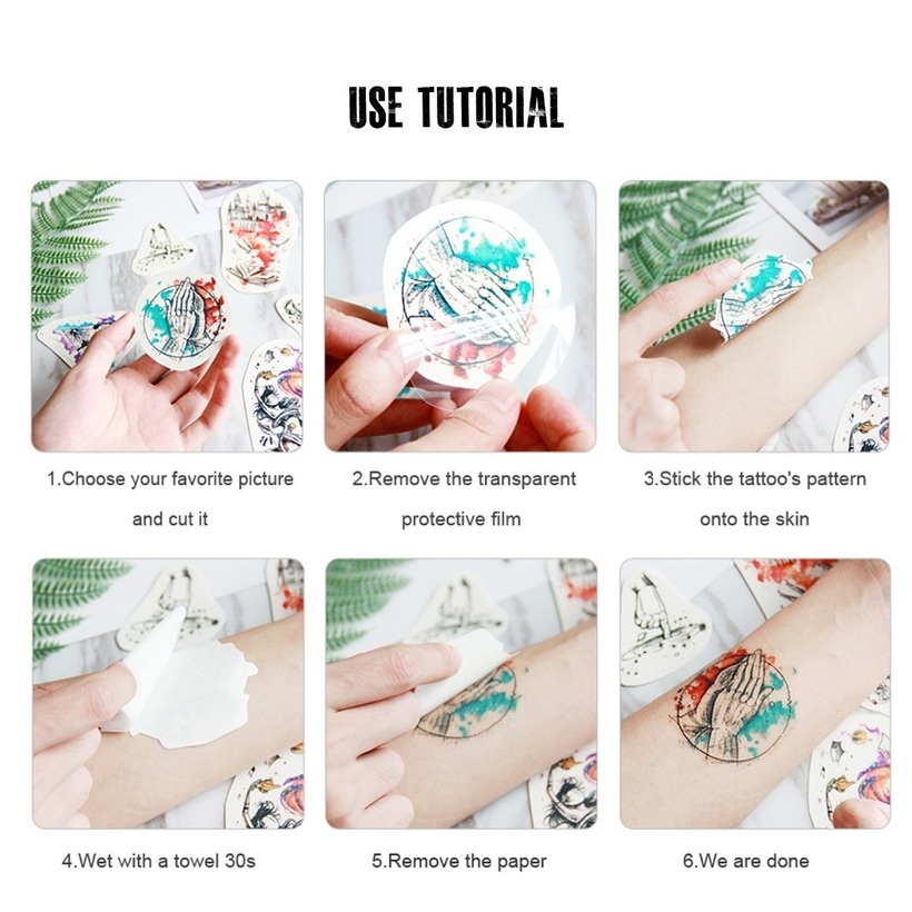 Hình Xăm Dán Tạm Thời Chống Nước Hình Chữ Trung Quốc