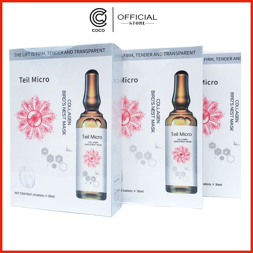 Mặt nạ COLLAGEN YẾN TEIL MICRO trắng da hộp 8 miếng