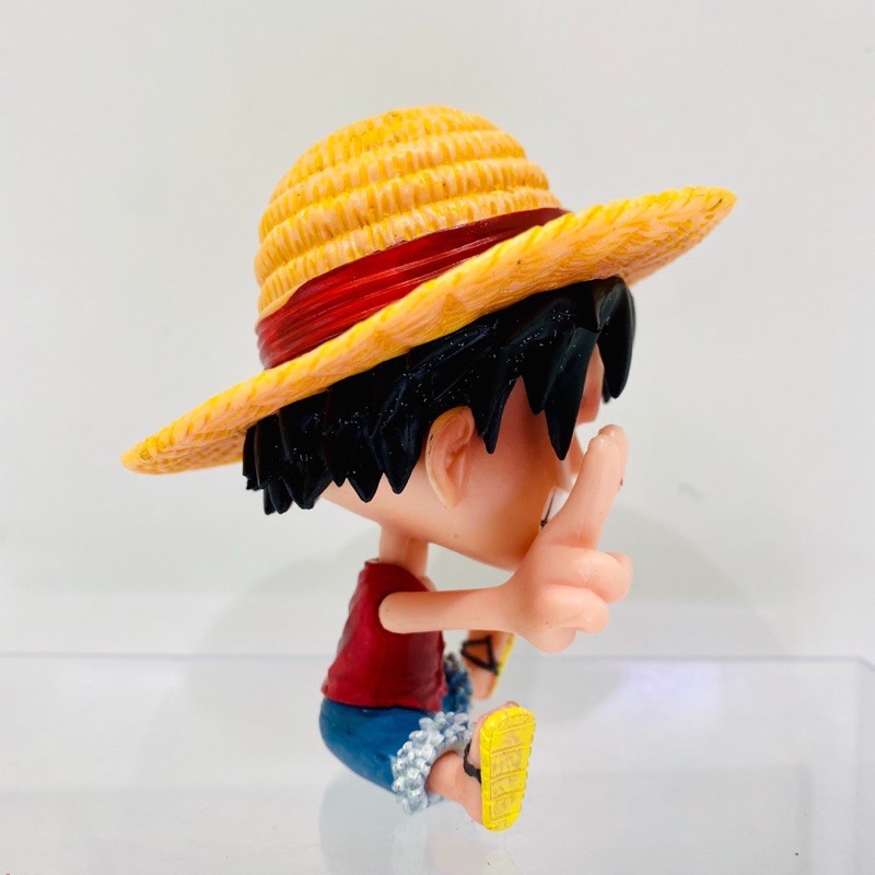 Mô hình chibi Luffy mũ rơm Onepiece truyện tranh hoạt hình Anime Nhật Bản Cao 9cm - Tượng Figure Monkey D.Luff Ráp