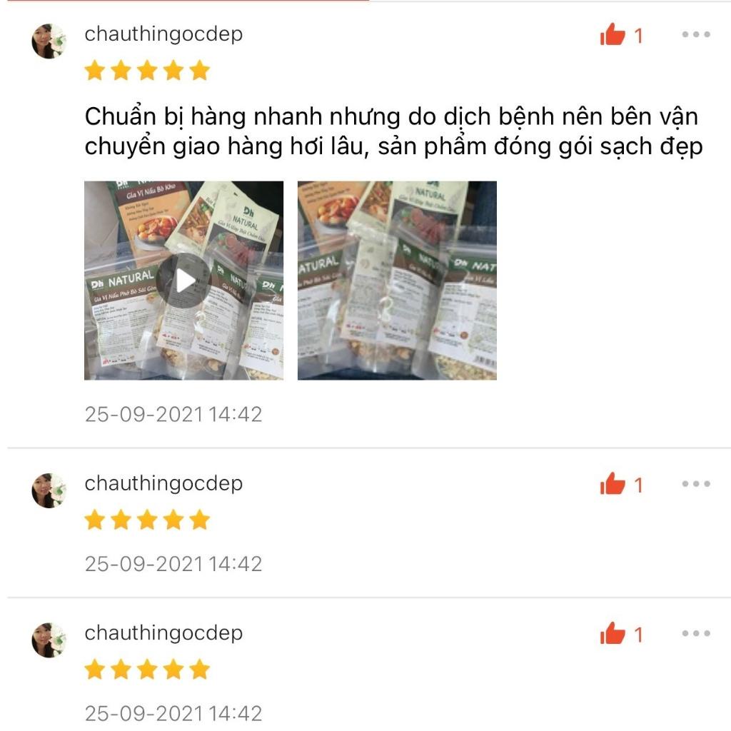 Gia vị húng lìu Natural DH Foods nêm sẵn thành phần tự nhiên gói 10gr - Chính Hãng