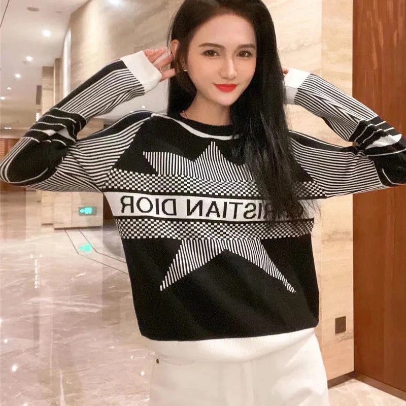 Hàng Có Sẵn! Áo Sweater Dior Thiết Kế Trẻ Trung Hợp Thời Trang Áo Hoodie Form Rộng Thoải Mái Hợp Xu Hướng Cho Nữ