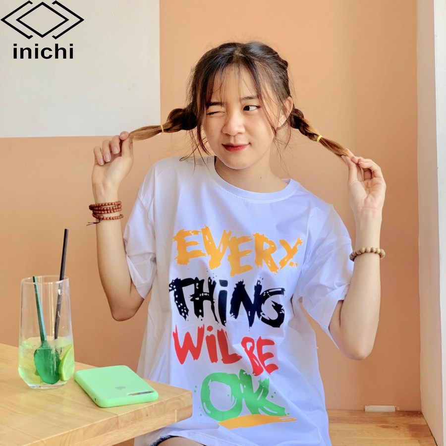 Áo thun tay lỡ INICHI A586 form rộng oversize nữ