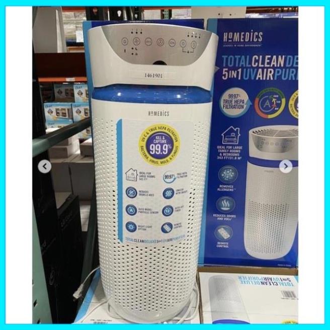 Máy lọc không khí HoMedics AP-T45 và AP-T20 kết hợp tia UV-C tiêu diệt tối đa vi khuẩn, virus gây bệnh HTS