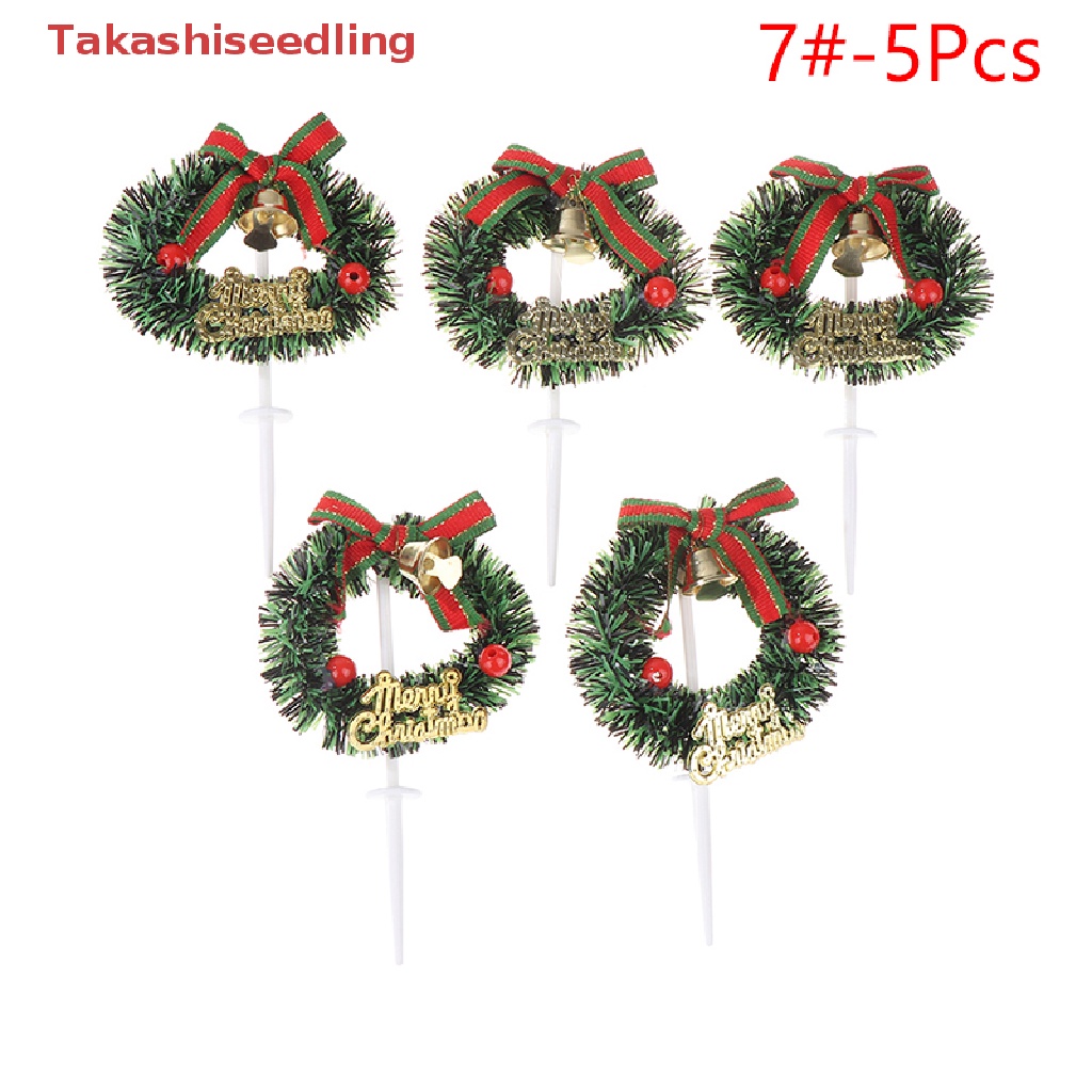 Set 5 Nĩa Ăn Trái Cây Hình Lá Cây Trang Trí Giáng Sinh
