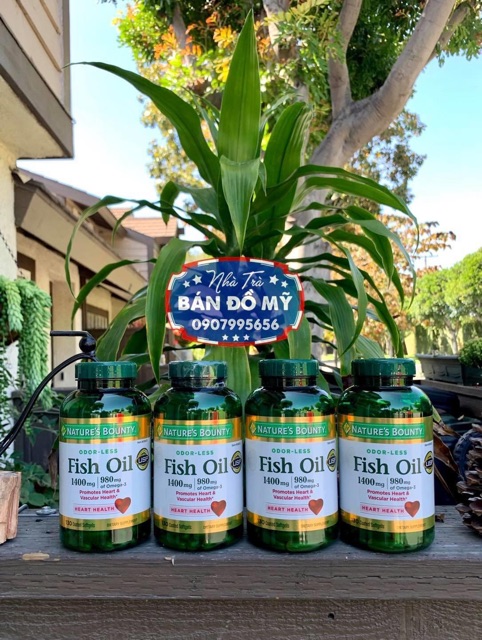 DẦU CÁ FISH OIL NATURE’S BOUNTY 1400mg 130 viên ĐẶC BIỆT KHÔNG TANH, Hàm lượng dầu cá cực cao, hàng nội địa Mỹ