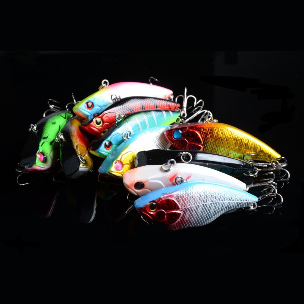 Mồi Câu Cá Bằng Nhựa Cứng 6 Lớp 7.5cm/18g# Mồi Câu Cá Giả Mắt 3D Có Gắn Lưỡi Câu