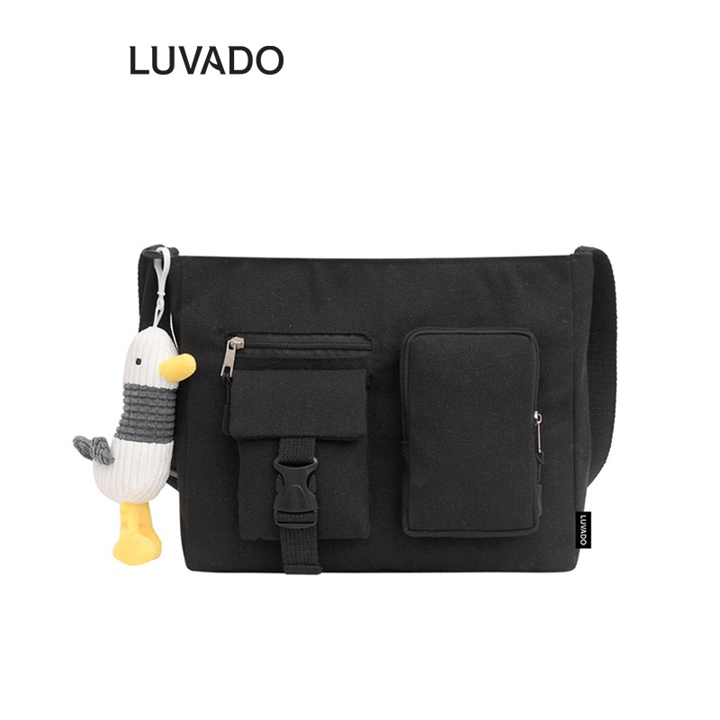 Túi vải thời trang canvas tote đựng đồ quần áo thời trang LUVADO TX762 ( không có móc khóa gấu )