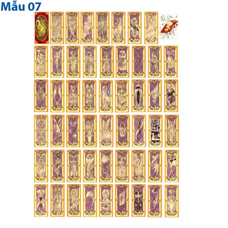 Bộ 54 sticker lá bài clow SAKURA