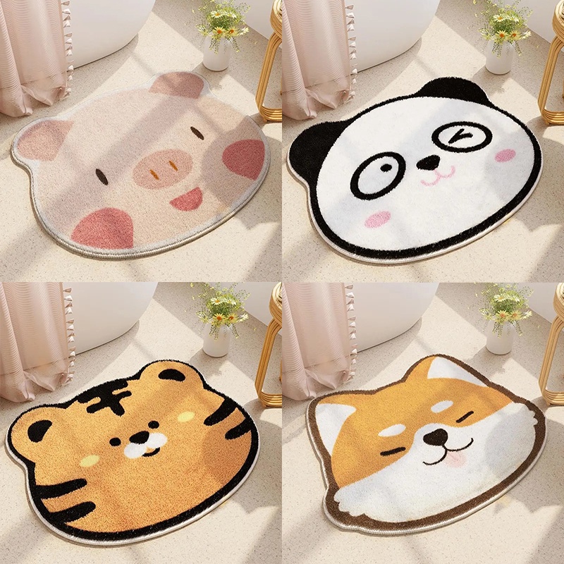 Thảm Chùi Chân Chống Trượt Thấm Hút Nước Tốt In Họa Tiết Hoạt Hình Dễ Thương