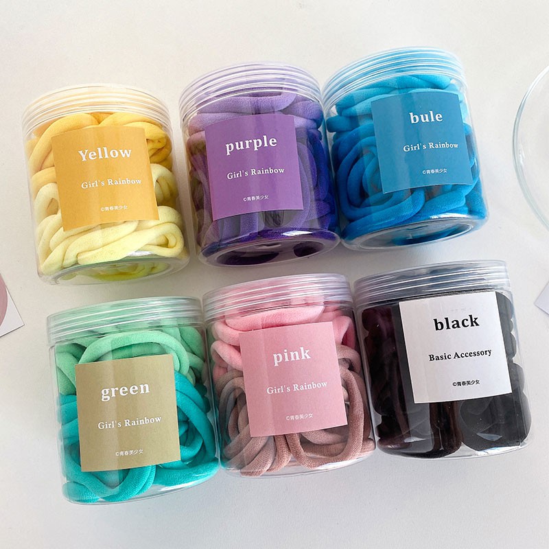 Dây buộc tóc cao su nhiều màu sắc không làm tổn thương tóc dễ thương