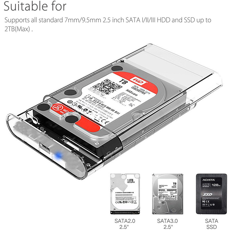 Hộp Đựng Ổ Cứng Ngoài 2.5in Sata Usb 3.0 Hdd Có Đèn Led | BigBuy360 - bigbuy360.vn