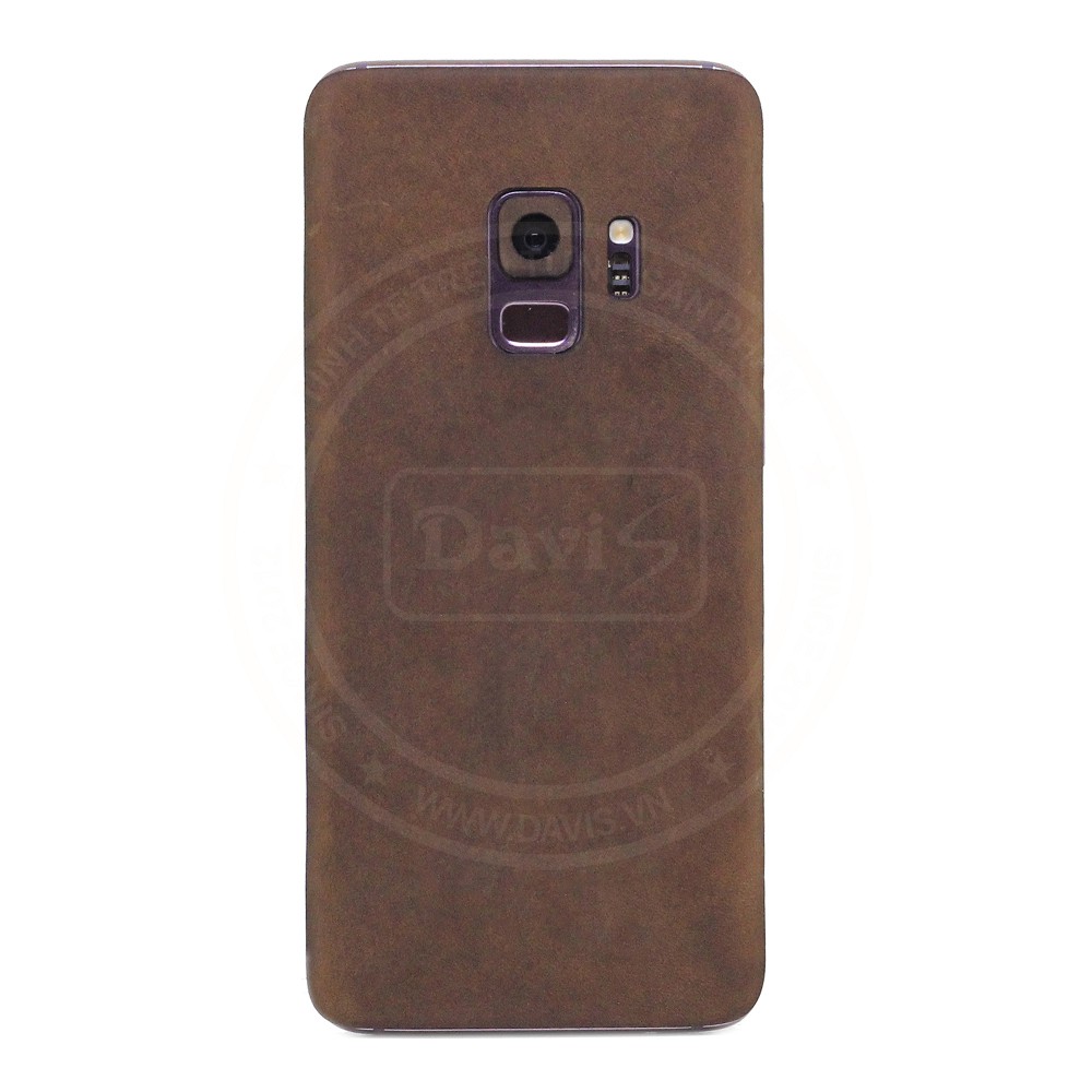 Miếng dán da bò thật nhập khẩu cao cấp cho Samsung S9 - S9 plus, thương hiệu dán da Davis