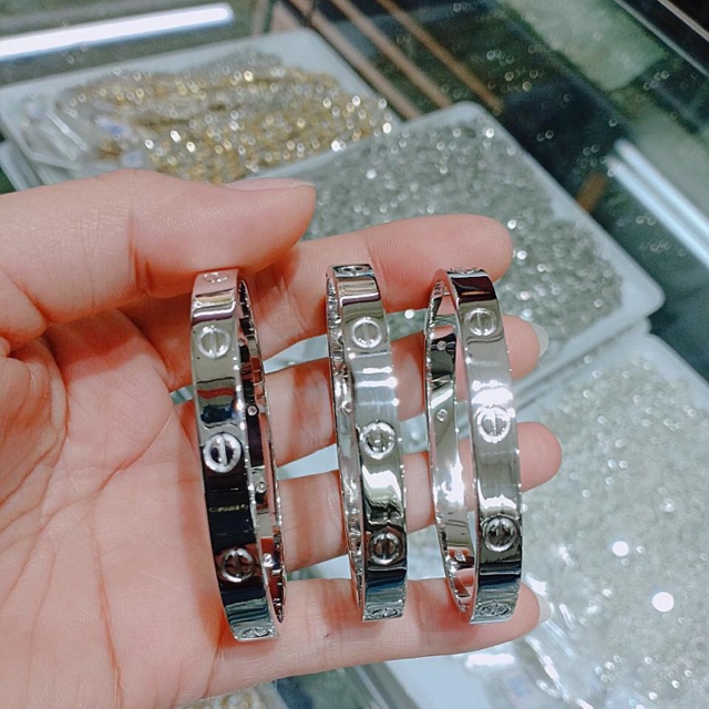 Vòng Cartier love bạc size nam