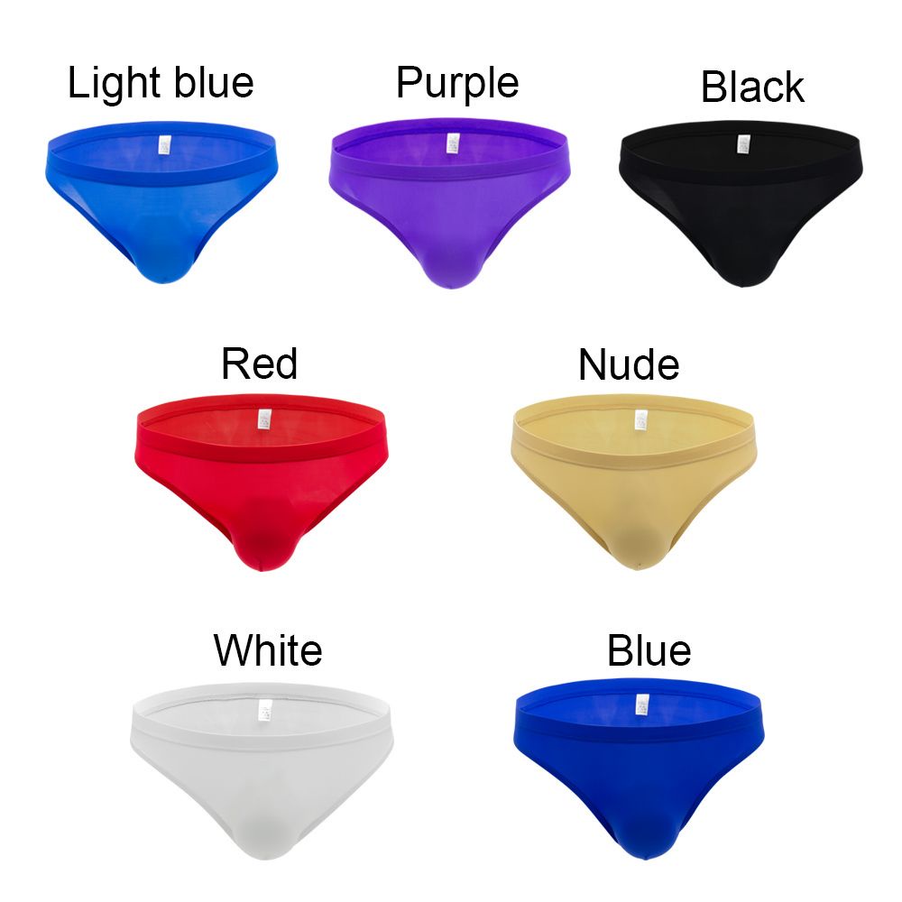 Quần lót lụa lạnh mỏng mịn mini lưng thấp gợi cảm nhiều màu sắc cho nam